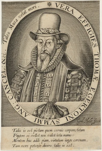 Thomas Egerton, First Viscount Brackley by William Hole, print, 1587-1624