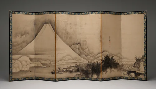 Mount Fuji and the Miho Pine Forest by Soga Shōhaku (曾我 蕭白), artwork, 1761-1762