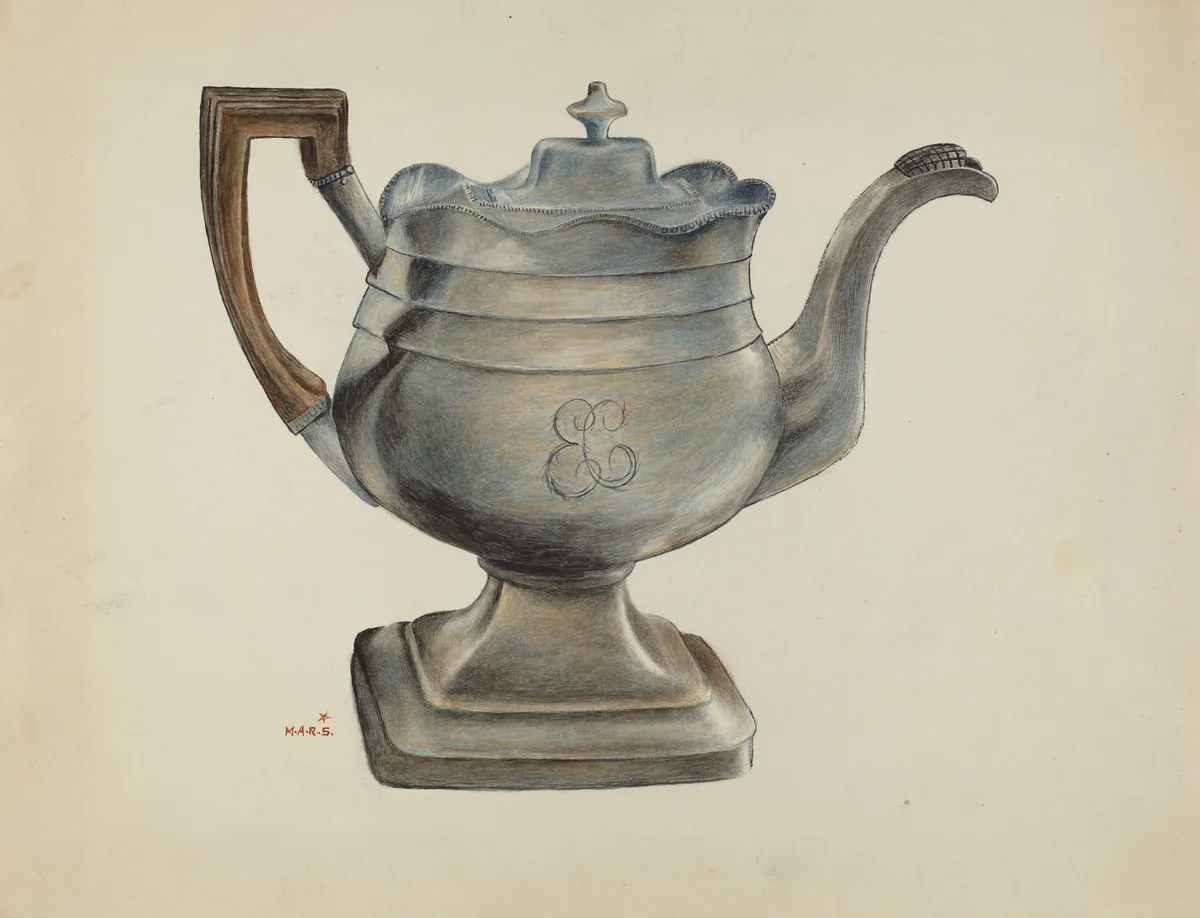 Silver Coffee Pot by Margaret Stottlemeyer, index of american design, 1936