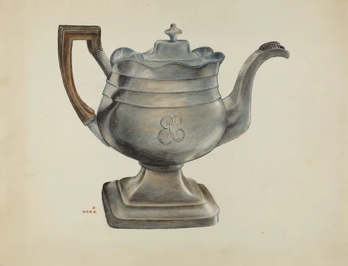 Silver Coffee Pot by Margaret Stottlemeyer, index of american design, 1936