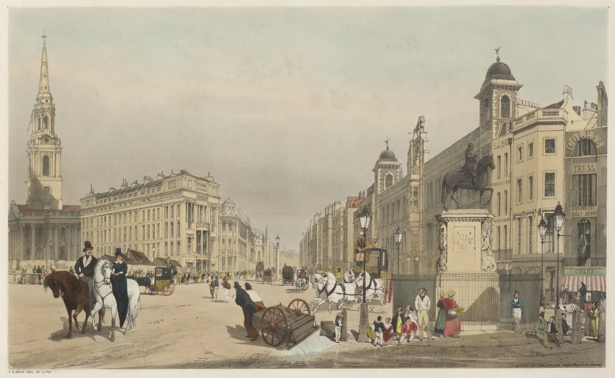 London As It Is: Entrance to the Strand, from Charing Cross by Thomas Shotter Boys, book, 1841