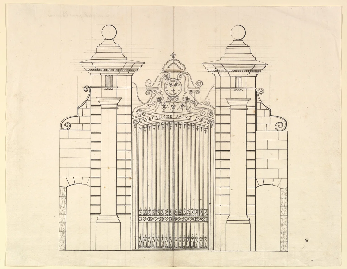 Design for a Gate by anonymous, drawing, 1700-1799
