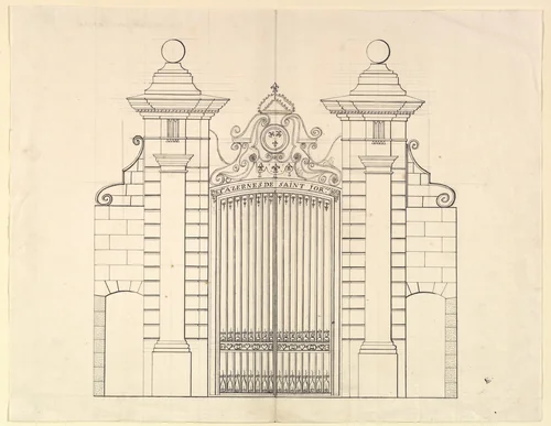 Design for a Gate by anonymous, drawing, 1700-1799