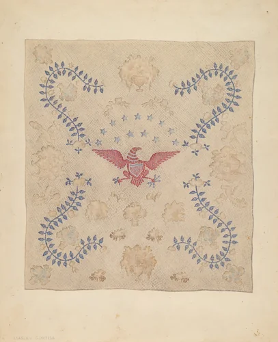 Eagle and Stars Bedspread by Marian Curtis Foster, index of american design, 1935-1942
