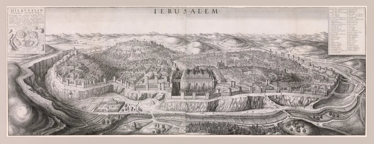 Prospect of Jerusalem by Wenceslaus Hollar, print, 1660