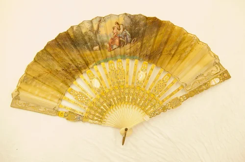 Fan by France, textile, 1875-1900