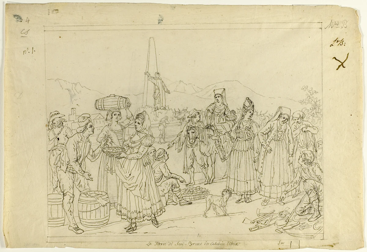 Market Scene by Saverio della Gatta, drawing, 1777-1811