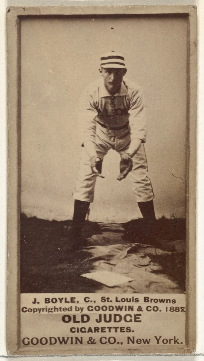 John Anthony "Honest John" Boyle, Catcher, St. Louis Browns, from the Old Judge series (N172) for Old Judge Cigarettes by Goodwin & Company, photograph, 1888