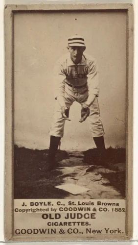 John Anthony "Honest John" Boyle, Catcher, St. Louis Browns, from the Old Judge series (N172) for Old Judge Cigarettes by Goodwin & Company, photograph, 1888