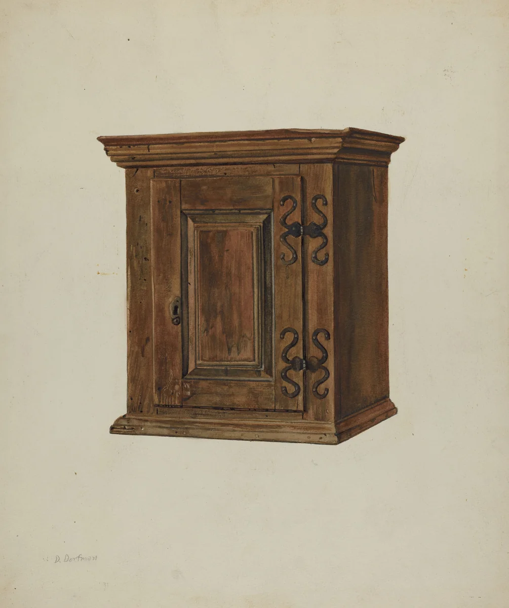Pa. German Hanging Cupboard by David Dorfman, index of american design, 1938