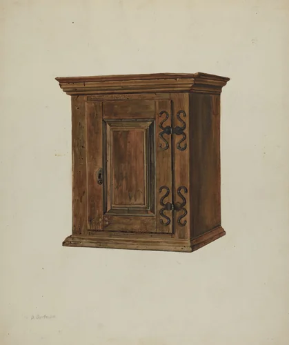 Pa. German Hanging Cupboard by David Dorfman, index of american design, 1938