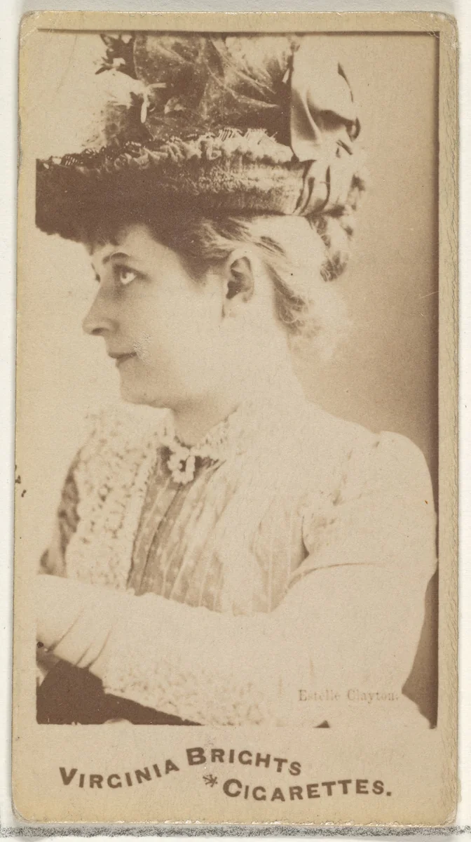 Estelle Clayton, from the Actors and Actresses series (N45, Type 1) for Virginia Brights Cigarettes by Allen & Ginter, photograph, 1885-1891