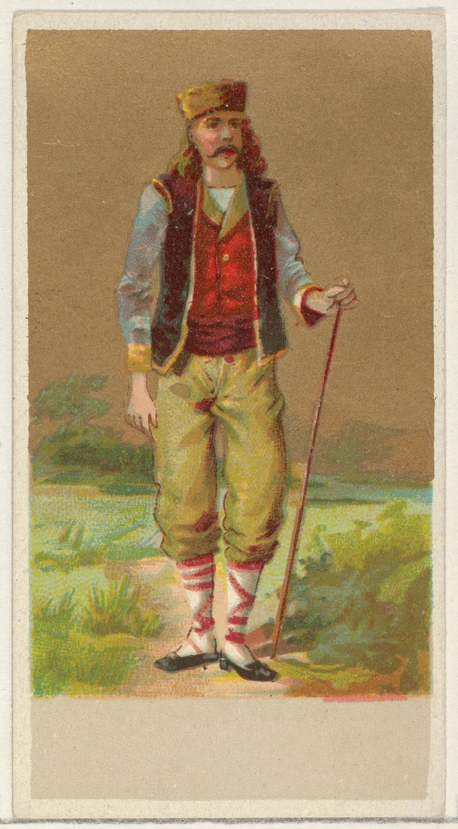 Bulgaria, from the Natives in Costume series (N16), Teofani Issue, for Allen & Ginter Cigarettes Brands by Allen & Ginter, print, 1886-1900