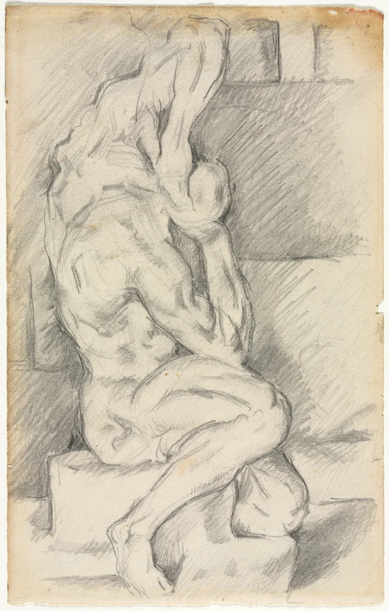 Sketch of Anatomical Sculpture (recto) by Paul Cezanne, drawing, 1881-1884