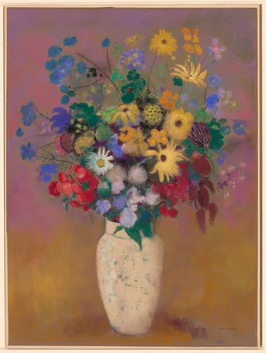 Vase of Flowers by Odilon Redon, drawing, 1912