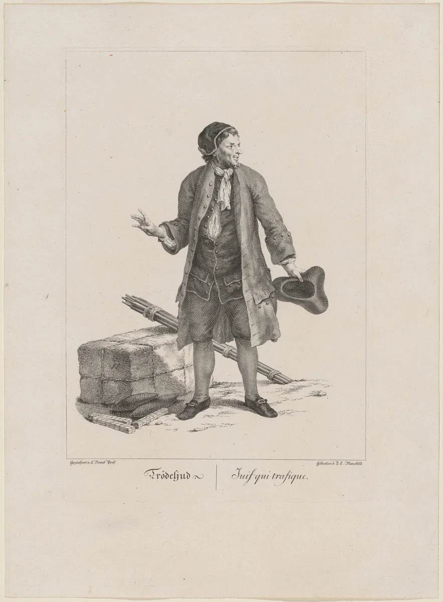 Trödeljud (Jewish Peddler) by Johann Georg Mansfeld
Johann Christian Brand, print, 1775