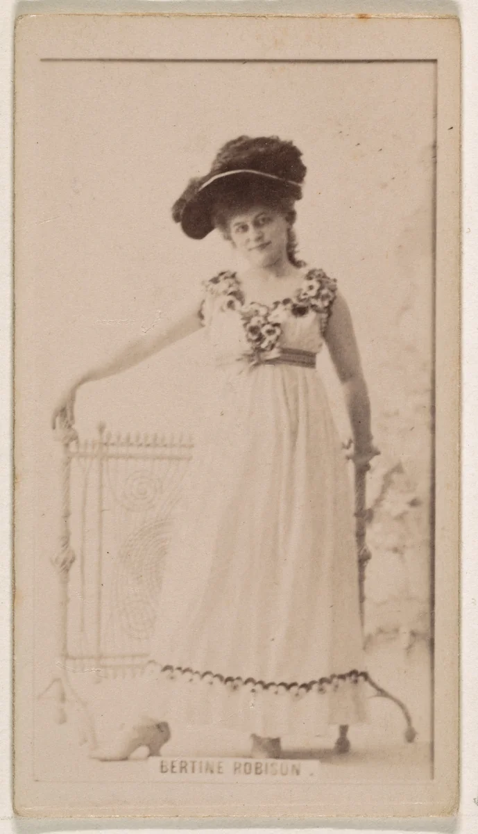 Bertine Robison, from the Actresses series (N245) issued by Kinney Brothers to promote Sweet Caporal Cigarettes by Kinney Brothers Tobacco Company, photograph, 1890