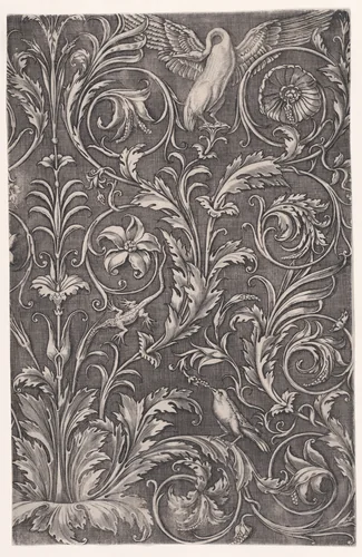 Ornamental Panel by Agostino Veneziano, print, 1514-1536