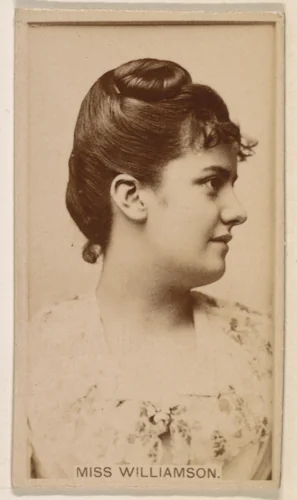 Miss Williamson, from the Actresses series (N245) issued by Kinney Brothers to promote Sweet Caporal Cigarettes by Kinney Brothers Tobacco Company, photograph, 1890