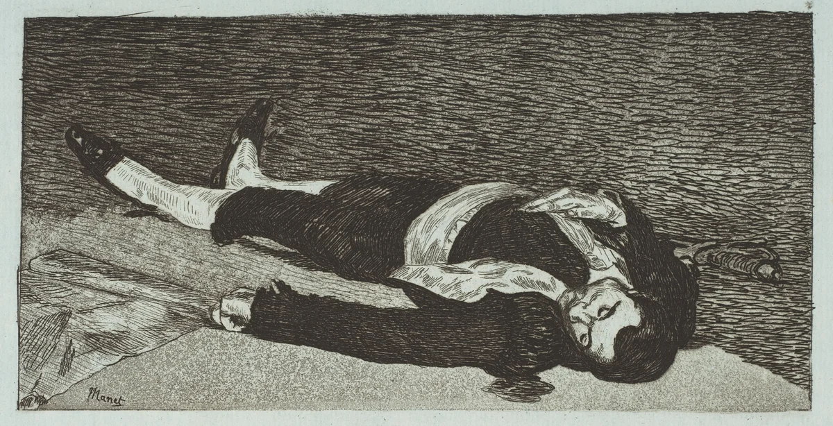Dead Toreador by Edouard Manet, print, 1867-1868