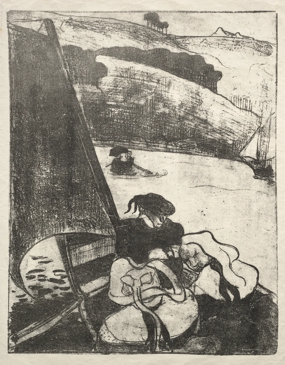 Les Bretonneries: The Return from the Pilgrimage (Le Retour du Pardon) by Émile Bernard, print, 1889
