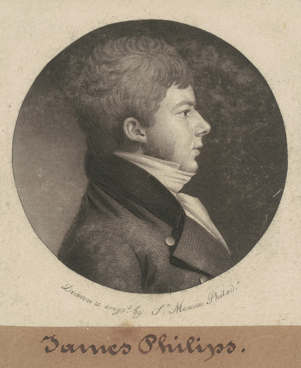 James Philips by Charles B. J. Févret de Saint-Mémin, print, 1802