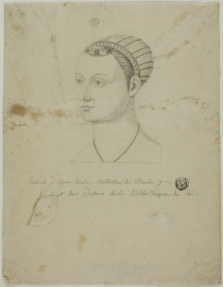 Portrait of Agnes Sorel by Unknown Artist, drawing, 1700-1799