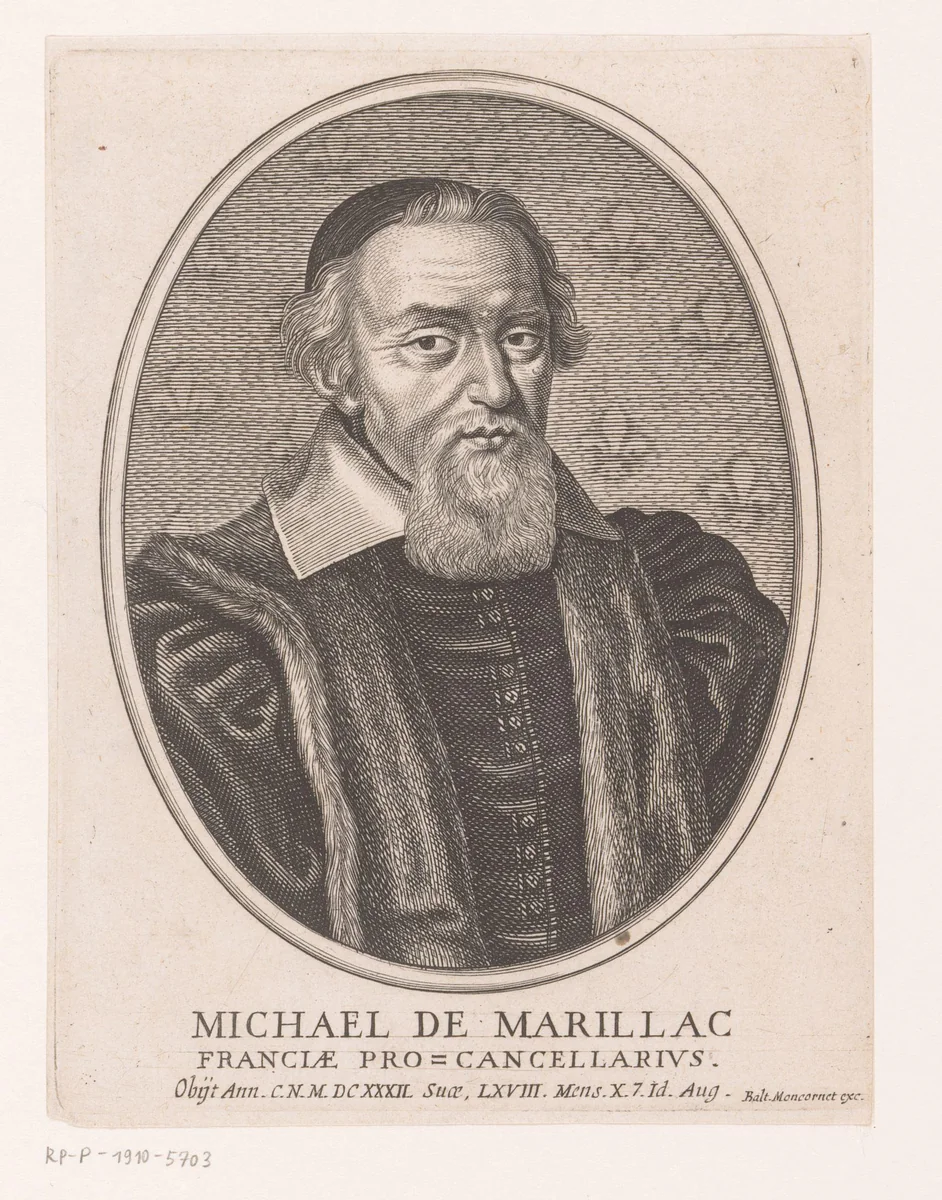 Portret van Michel de Marillac by anonymous, print, 1632-1668