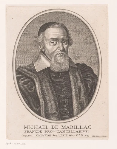 Portret van Michel de Marillac by anonymous, print, 1632-1668
