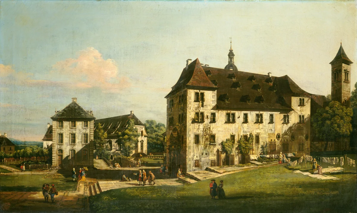 The Fortress of Königstein: Courtyard with the Magdalenenburg by Bernardo Bellotto, painting, 1756-1758