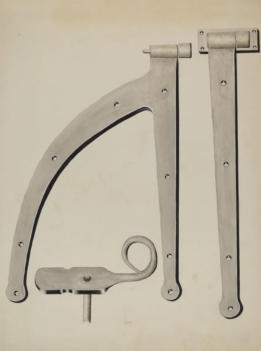 Shutter Hinge and Fastener by James M. Lawson, index of american design, 1936