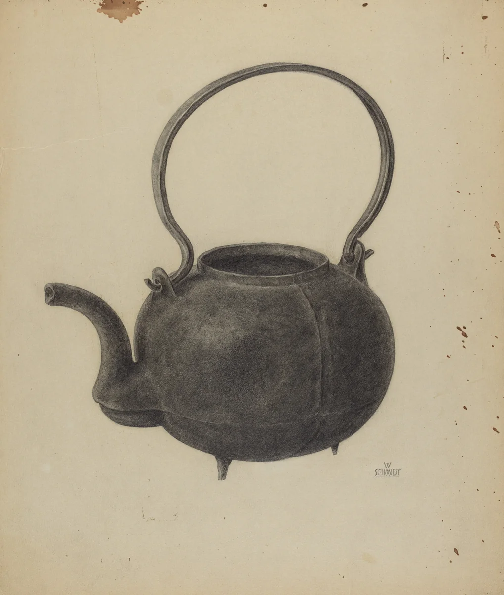 Cast Iron Tea Kettle by William Schmidt, index of american design, 1938