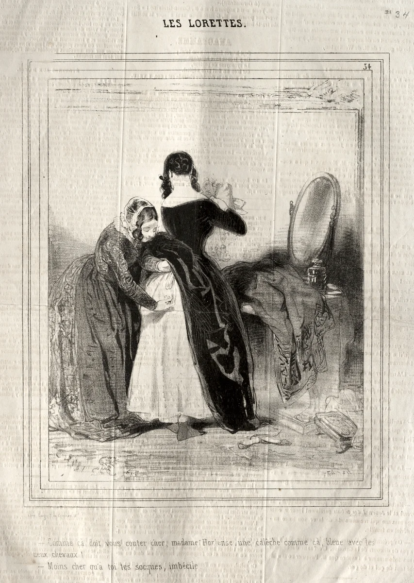 Les Lorettes by Paul Gavarni, print, 1842