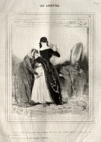 Les Lorettes by Paul Gavarni, print, 1842
