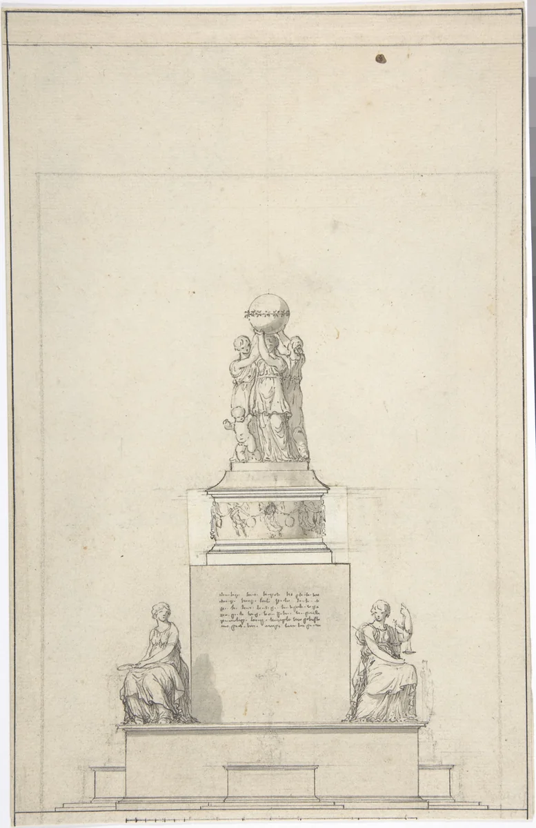 Design for Monument by anonymous, drawing, 1700-1799