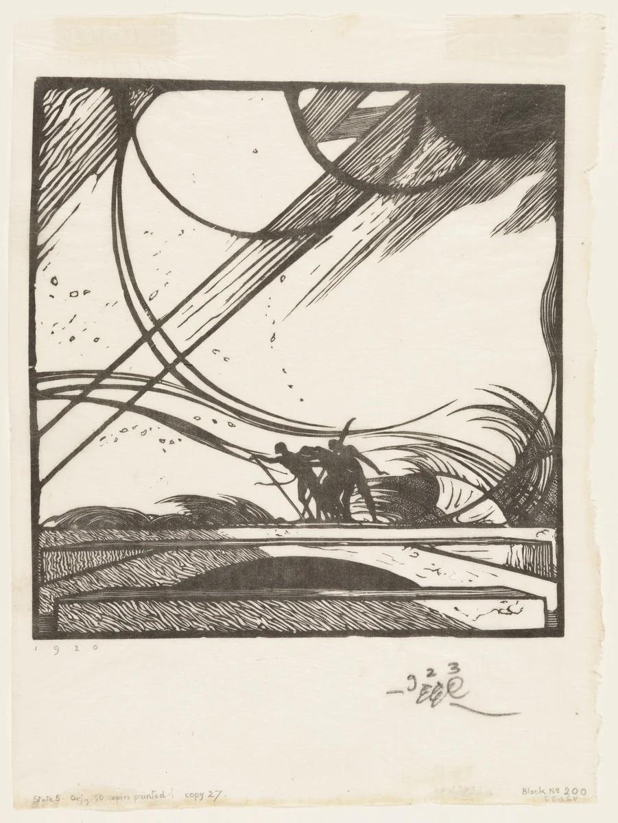 The Storm Scene by Edward Gordon Craig, print, 1920