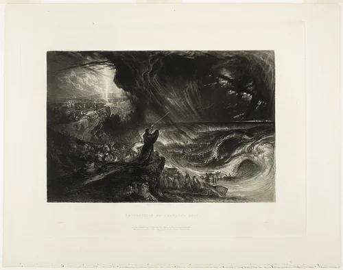 Destruction of the Pharoah's Host, from Illustrations of the Bible by John Martin, print, 1833