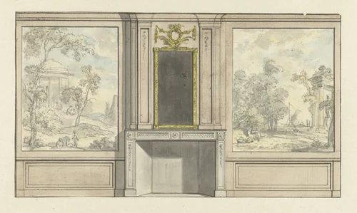 Ontwerp voor kamerwand by Jurriaan Andriessen, drawing, 1752-1819