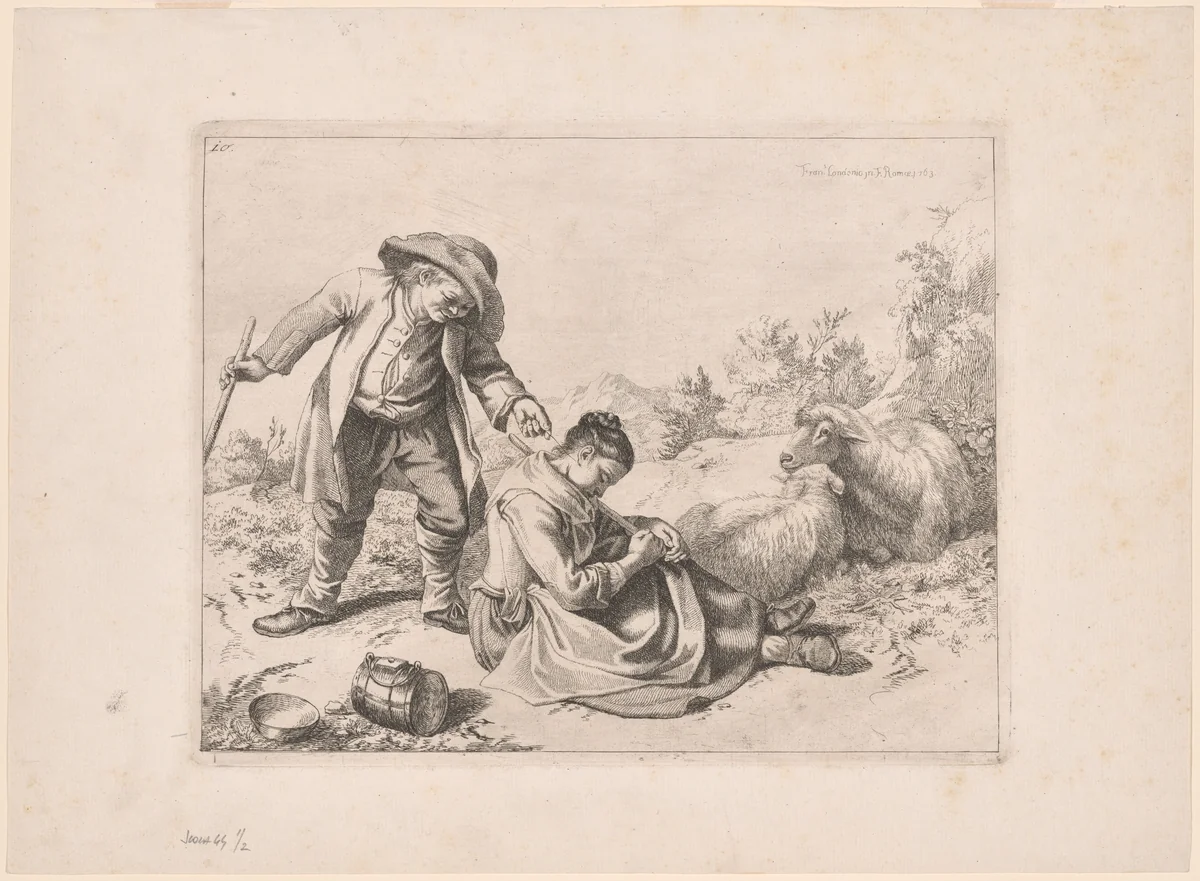 Plate 10, from The Set of 12 Pastorals Scenes by Francesco Londonio, print, 1762-1763