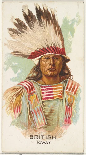 British, Ioway, from the American Indian Chiefs series (N2) for Allen & Ginter Cigarettes Brands by Allen & Ginter, print, 1888