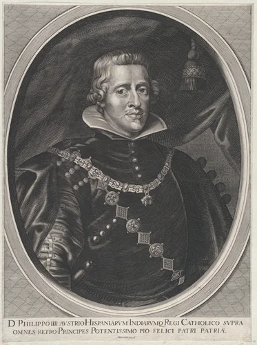Portrait of Philip IV by anonymous, print, 1645-1705