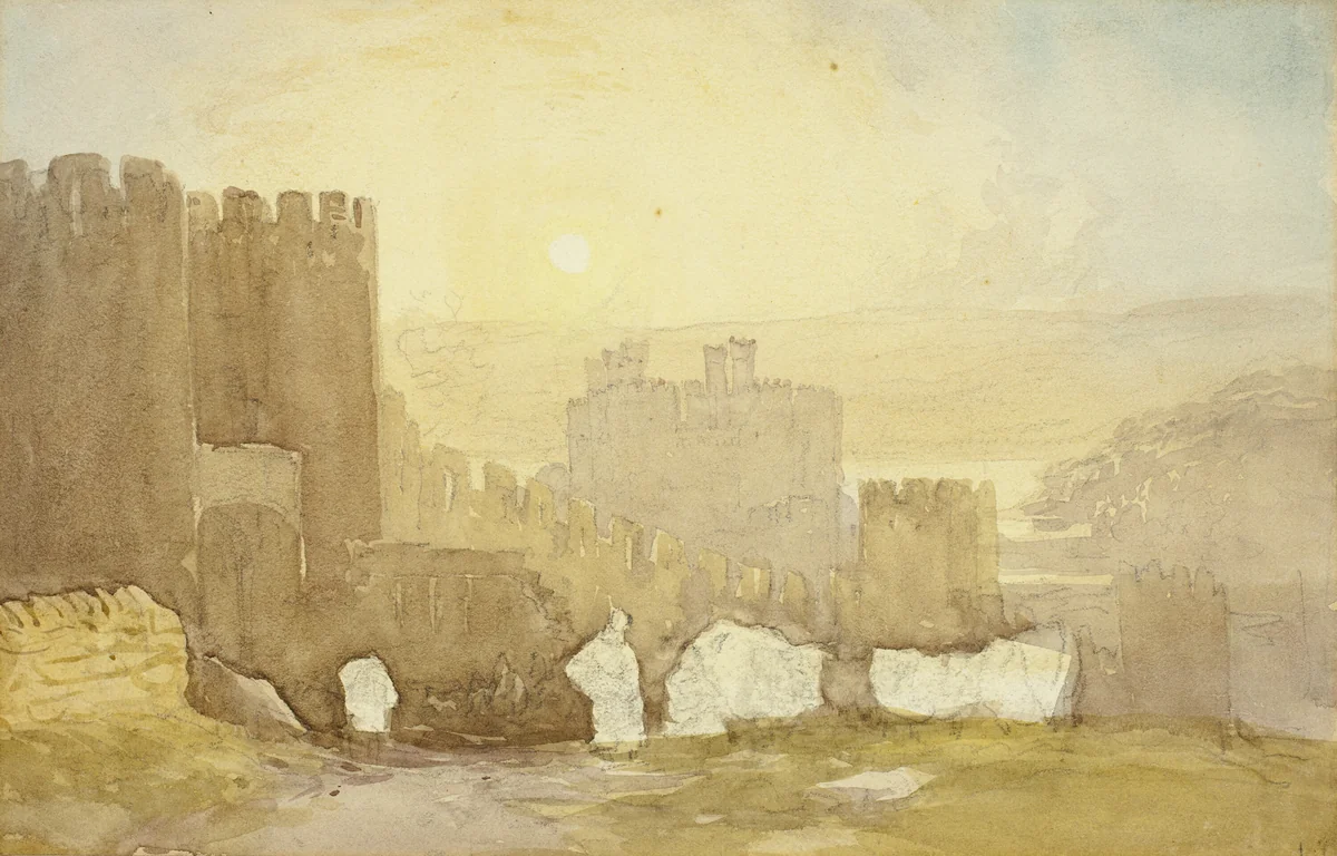 Sunrise, Conway Castle by David Cox, painting, 1830