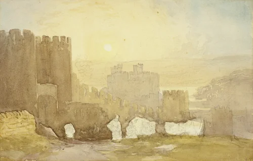 Sunrise, Conway Castle by David Cox, painting, 1830