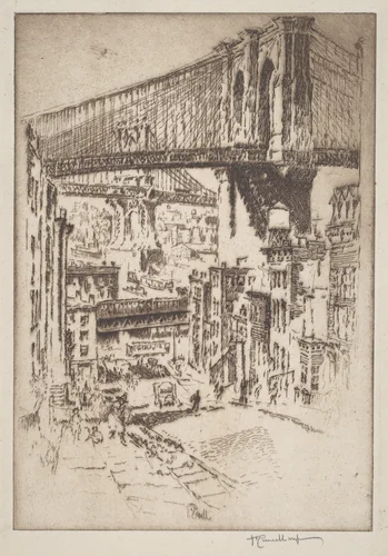 The Bridges, from Brooklyn by Joseph Pennell, print, 1921
