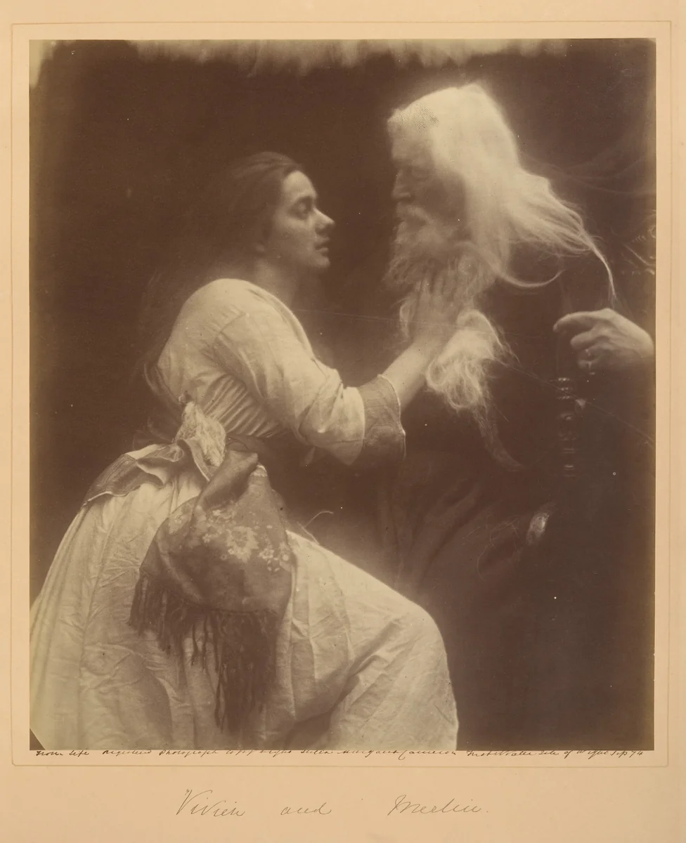 Vivien and Merlin by Julia Margaret Cameron, photograph, 1874