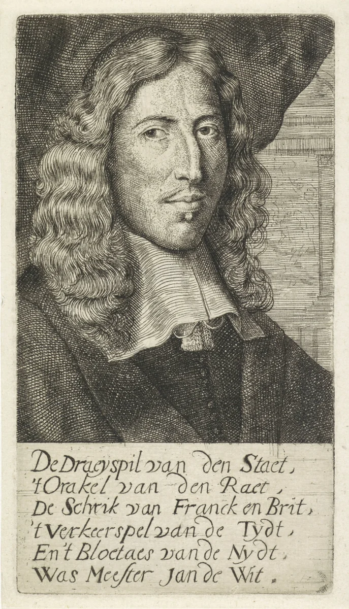 Portret van Johan de Witt by Anthony de Vos, print, 1675-1729