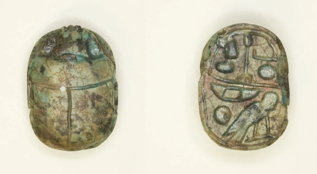 Scarab: Hieroglyphs by Egyptian, other, -1550--525