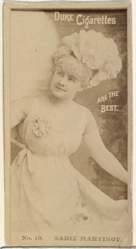 Card Number 19, Sadie Martinot, from the Actors and Actresses series (N145-6) issued by Duke Sons & Co. to promote Duke Cigarettes by W. Duke, Sons & Co., photograph, 1880-1889