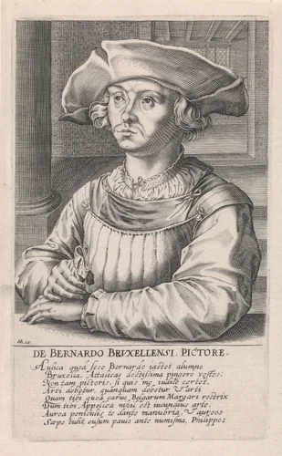 Portret van Bernard van Orley by Hendrick Hondius, print, 1610