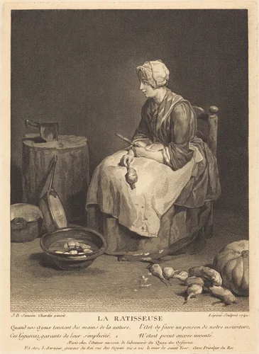 La ratisseuse by Bernard Lépicié
Jean Siméon Chardin, print, 1742